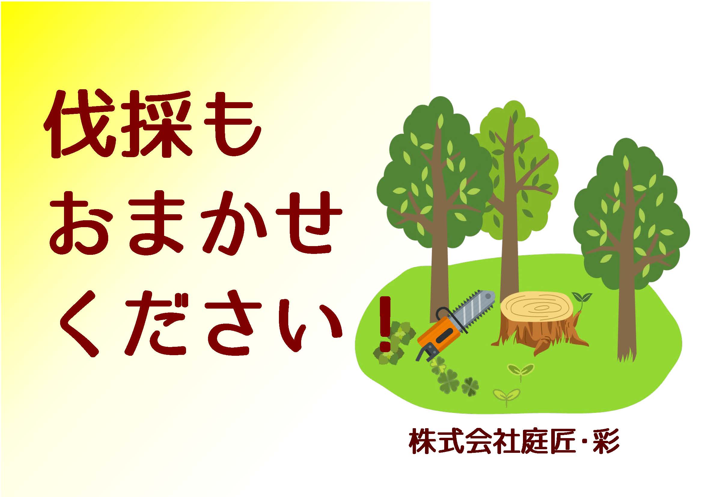 伐採もおまかせください！
